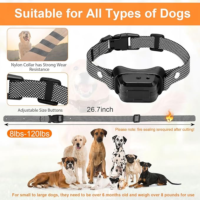 Citronella Training Collar for Dogs [2*Citronella Collar, No Automatic] with Beep/Vibration/Spray 4 Mode & 6 Adjustable Sensitivities Dog Training Collar, IPX7 Waterproof Bark Collars for S/M/L Dogs