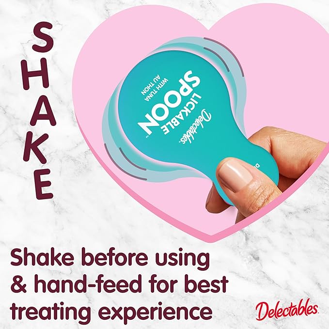 New! Delectables Lickable Spoon Handheld Wet Cat Treats Made with Real Salmon & Tuna, Creamy Puree, Mess Free, Quick & Easy, Grain-Free, No Added Fillers, No Added Preservatives, Variety Pack, 32ct