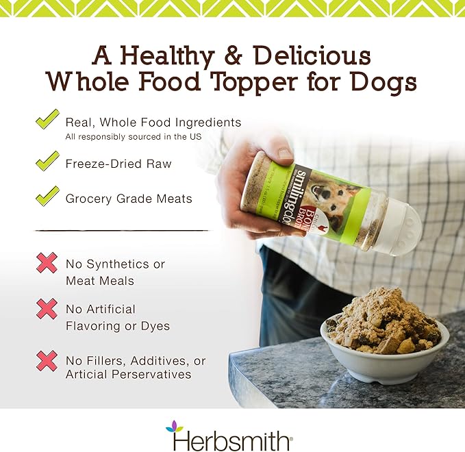 Herbsmith Kibble Seasoning – Freeze Dried Beef – Dog Food Topper for Picky Eaters - 4.5oz