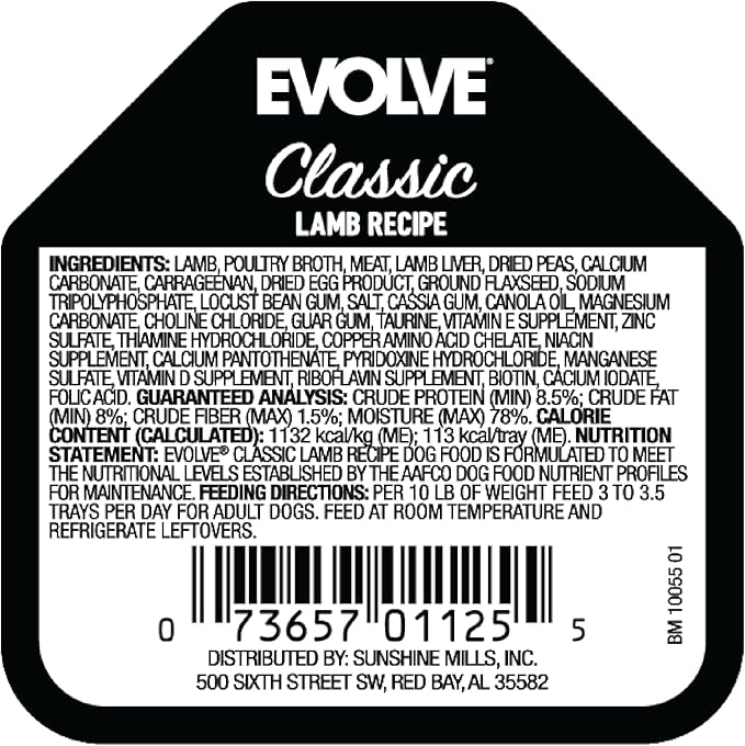 Evolve Classic Crafted Meals Lamb Recipe Wet Dog Food | 3.5 oz - 15 Pack