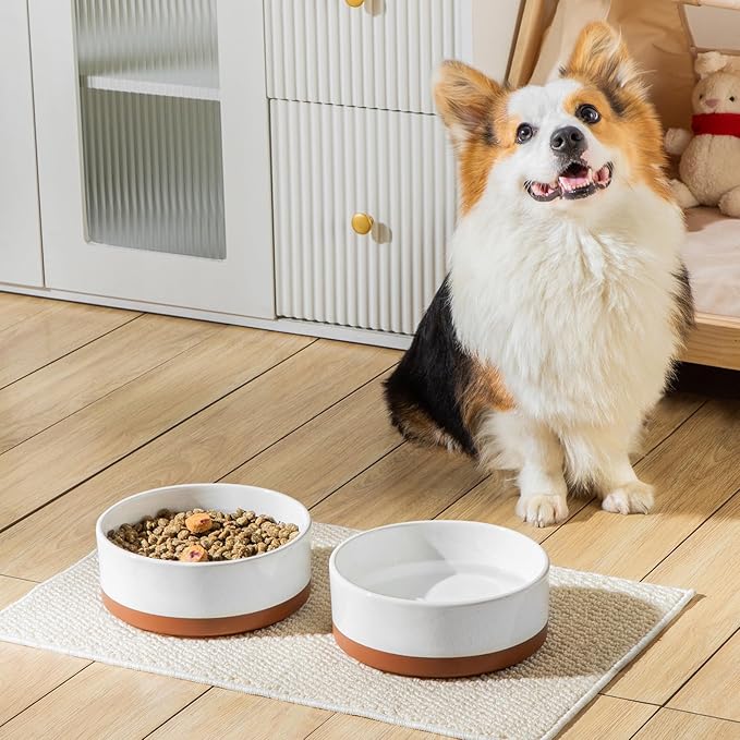 MALACASA Dog Bowls, Ceramic Dog Food and Water Bowls for Large Size Dogs, 6 Cups Capacity Pet Bowl for Large Dogs.1-Pack (L-6 Cups)