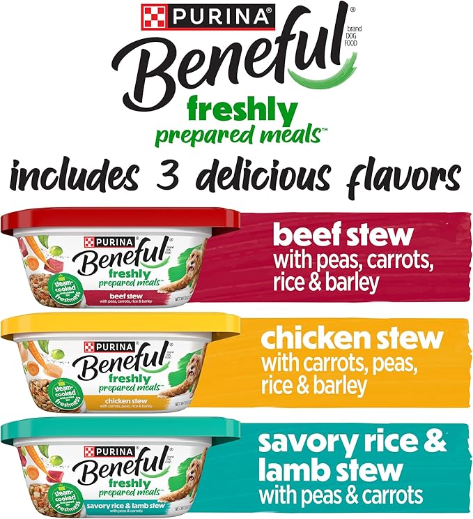 Purina Beneful Gravy Wet Dog Food Variety Pack, Prepared Meals Stew - (12) 10 oz. Tubs