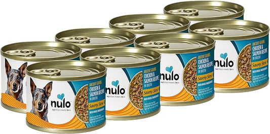 Nulo Ancient Grains Savory Stew with Whole Ingredients Puppy & Dog Food, Chicken and Salmon in Broth, 6.0 Ounce, 8 Cans