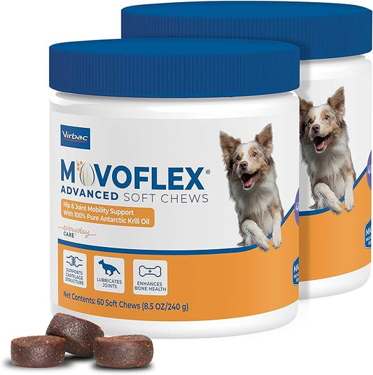 Advanced Soft Chews Hip and Joint Support Supplement for Medium Dogs 120 Count by Virbac