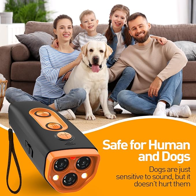 Upgraded Dog Bark Deterrent Devices,Dog Barking Deterrent Devices,Rechargeable Ultrasonic Dog Trainer,50 Ft Effective,Safe for Human & Dogs,3 Modes & LED Light, Anti Barking Device for Dogs