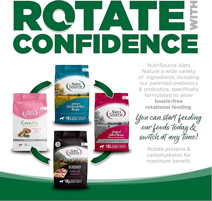 NutriSource Dog Food, Made with Turkey & Rice, with Wholesome Grains, 30LB, Dry Dog Food