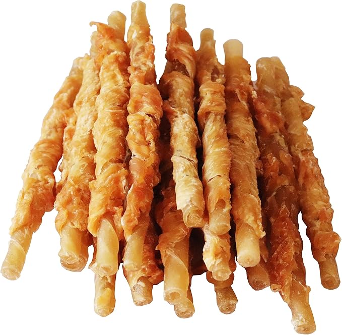 Chicken Wrapped Rawhides for Dogs Treats Puppy Training Snacks Sticks Dog Rawhide Chews All Natural Dog Treats 0.5lb