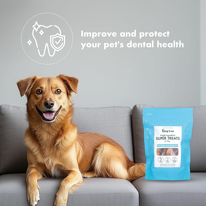 King Lou Pets - Whole Chicken Feet for Dogs - Dog Treats - Small to Large Dogs - USA-Made Dehydrated Chicken Feet Treats - Collagen, Glucosamine, Chondroitin for Hip and Joints - 40 Count