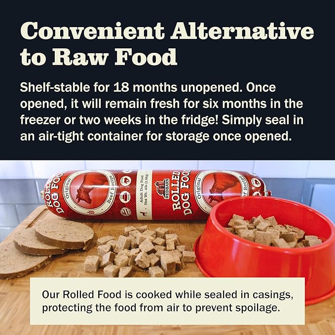 Redbarn Pet Products All-Natural Premium Rolled Dog Food, Beef Recipe - Soft Semi-Moist Wet Formula for High Protein Diet, Training Rewards, & Treat Pill Concealer - 4 lb, 1 Count