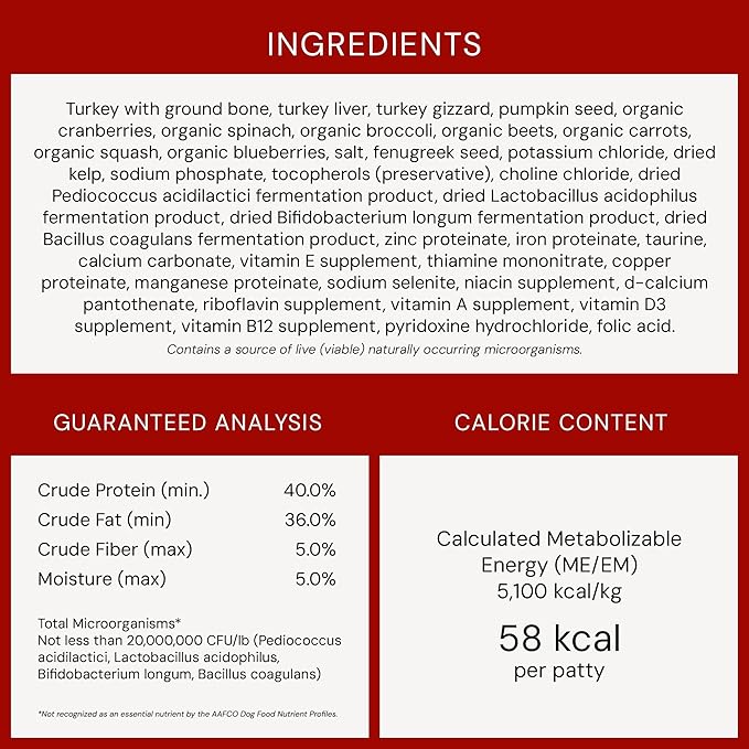 Stella & Chewy's Freeze-Dried Raw Dinner Patties - Turkey Recipe - High Protein Grain-Free Puppy & Dog Food - Perfect For Picky Eaters - 5.5 oz