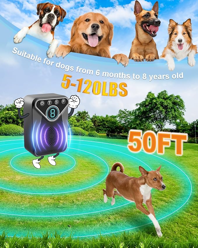 Anti Barking Devices, Ultrasonic Dog Bark Deterrent, Dog Barking Deterrent Devices, Anti Barking Device for Dogs 50ft Long Range, Dog Barking Stopper for Dog Training, Indoor &Outdoor