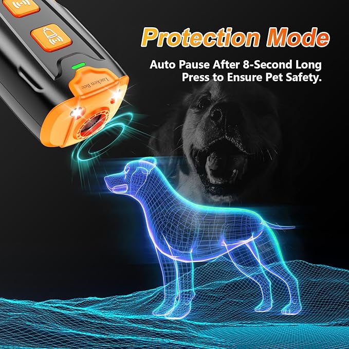 Dog Bark Deterrent Devices, Anti Barking Device for Dogs, 3 Modes Ultrasonic Dog Training Control 16.4 FT Range Effective & Safe Pet Corrector Behavior Portable Indoor Outdoor Uses