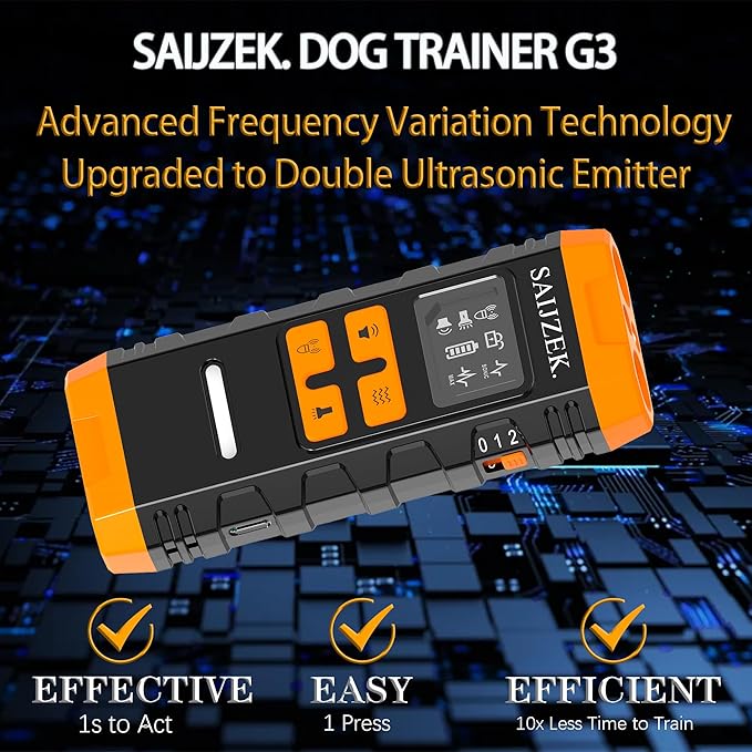 Ultrasonic Dog Trainer G3, Anti-Barking Device for Dogs, 2025 Upgraded Sonic Bark Deterrent, 5-in-1 Handheld Discipline Training Tool to Stop and Control Barks, Bad behaviors