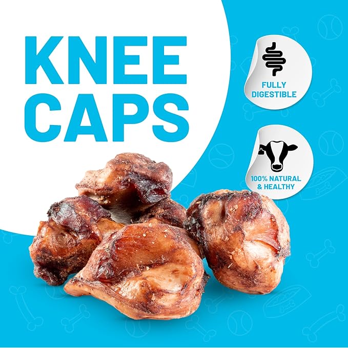 Sitka Farms Beef Knee Caps Smoked Premium Dog Bones - 25 Count - 100% Natural Long Lasting and Meaty Dog Treats Bones for Aggressive Chewers - for Small, Large and Medium Breed Dogs