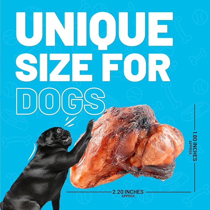 Sitka Farms Premium Smoked Beef Knee Caps - 12 Count - Natural Long Lasting Dog Treats - Low Fat High Protein Dog Bones