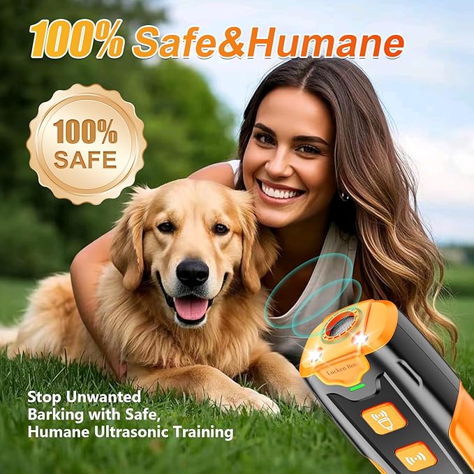 Dog Bark Deterrent Devices, Anti Barking Device for Dogs, 3 Modes Ultrasonic Dog Training Control 16.4 FT Range Effective & Safe Pet Corrector Behavior Portable Indoor Outdoor Uses