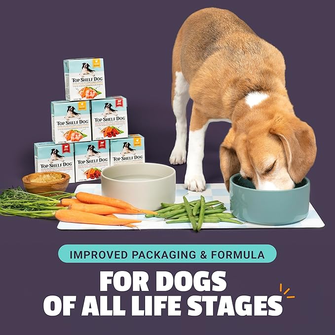 Fresh Dog Food, All Natural Complete Meal or Kibble Topper, Shelf Stable Premade Wet Recipe with Added Vitamins & Minerals for Picky Eaters Puppies Seniors (Chicken 12 x 8.75oz Cartons)