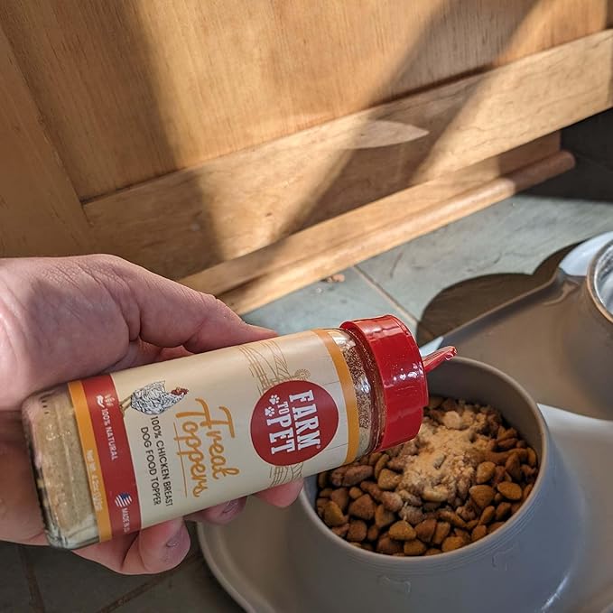 Farm To Pet - Dry Dog Food Topper - 4.7 oz Chicken Meal Toppers for Dogs, Single Ingredient, Lean, All Natural, Healthy Food for Small, Medium, Large Breeds, & Puppies, Made in USA