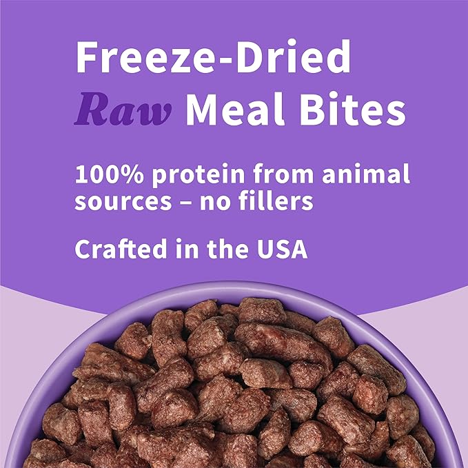 Halo Freeze Dried Raw Dog Food, Turkey Recipe, 100% Protein Source, Real Meat for Natural Energy, Meal Bites, 14 Oz Bag