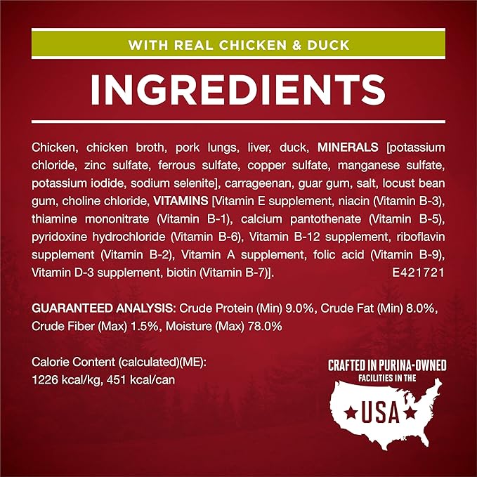 Purina ONE True Instinct Classic Ground Grain-Free Formulas With Real Turkey and Venison, and With Real Chicken and Duck High Protein Wet Dog Food Variety Pack - (Pack of 6) 13 oz. Cans