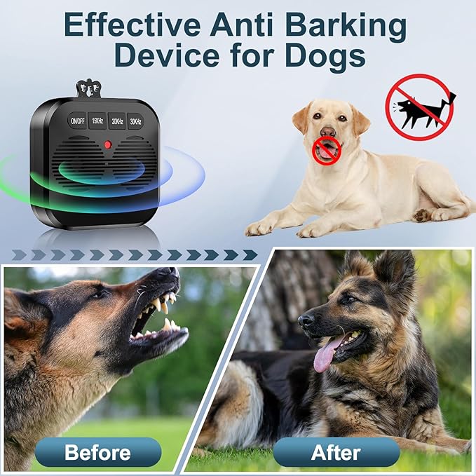 Anti Barking Device for Dogs. Auto Bark Deterrent Devices with 3 Modes. Rechargeable Ultrasonic Bark Box Dog Barking Silencer Safe Human & Dogs. Effective Stop Dog Barking Devices Indoor & Outdoor 7