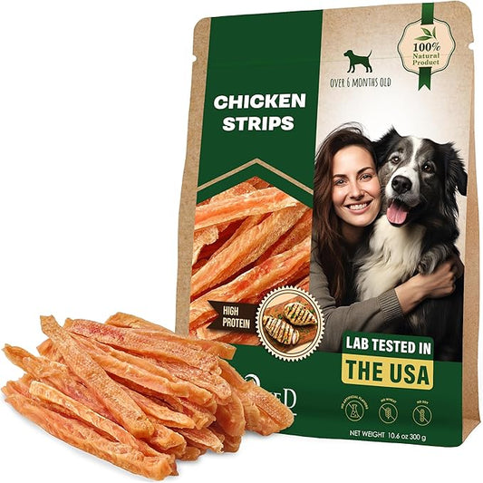 Beloved Pets Dog Treats Chicken Jerky Strips 11 oz - Human Grade Meat Sticks - Natural Pet Dried Snacks Rawhide - Free - Long Lasting Chews for Large & Small Dogs - Best for Training & Healthy Teeth