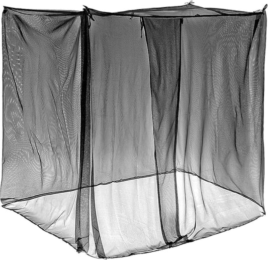 4 Corners Mosquito Net for Mosquiteros para Camas Bed Canopies Netting Bed Drapes Rectangular Mosquito Mesh for Camping Home Outdoor Travel(Black,L75 X W79 X H67 Inch,Opening)