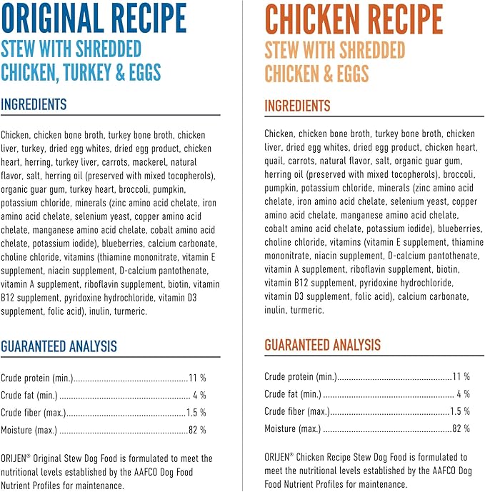 ORIJEN Premium Wet Dog Food Variety Pack: Original + Chicken Recipes 12.8oz Cans (6 Count, 3 of Each)