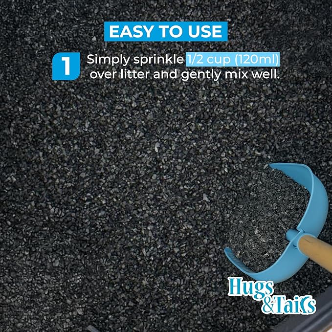 Cat Litter Deodorizer – Pet Safe Odor Eliminator & Housebreaking Supplies for Cats, Kittens, & Small Pets – Natural, Unscented, Non Toxic, Low Dust, 2 lbs, by HugsandTails