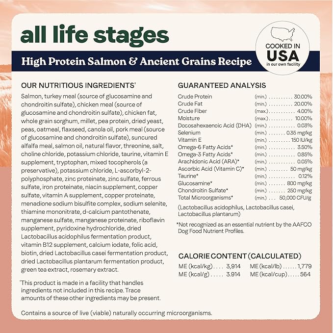 CANIDAE All Life Stages High Protein Dry Dog Food, Salmon & Ancient Grains Recipe, 4 lbs. (Pack of 2)