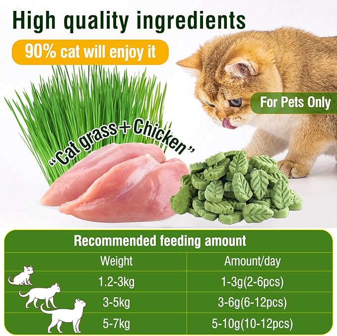 50g/1.76oz Cat Grass Treats, Cat Grass Teething Stick for Hairball Remove and Teeth Cleaning, Edible Cats Grass Stick Snack