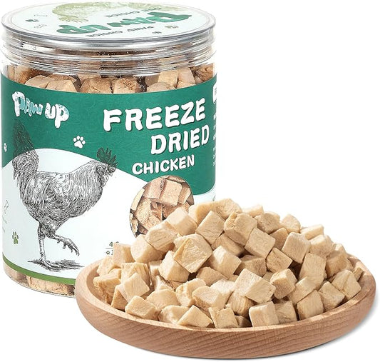 PAWUP Freeze Dried Chicken for Dogs Cats, High Protein Raw Dog Food Topper, Single Fresh Ingredient Treats, 4.6oz, Rawhide Free
