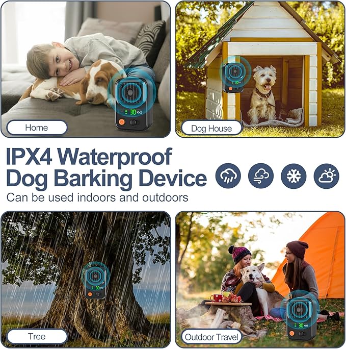 YEOWWW! Anti Barking Device for Dogs, Rechargeable Ultrasonic Dog Control Devices Up to 50 Ft Range with 3 Modes,Silencer Sonic Barking Deterrent Indoor/Outdoor Safe for Dog & People (Balck) 3