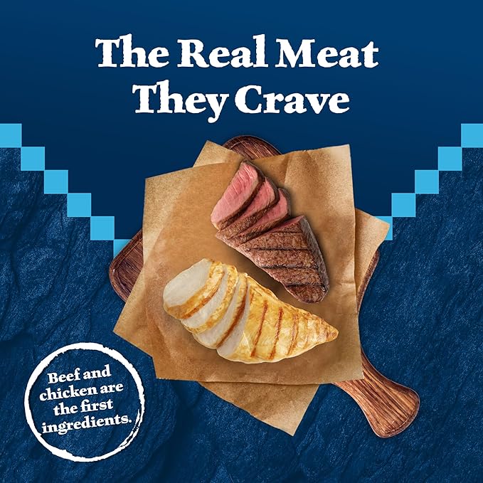 Blue Buffalo Wilderness Adult Wet Dog Food with Wholesome Grains, Made with Natural Ingredients, Beef & Chicken Grill, 12.5-oz. Can (12 Count)