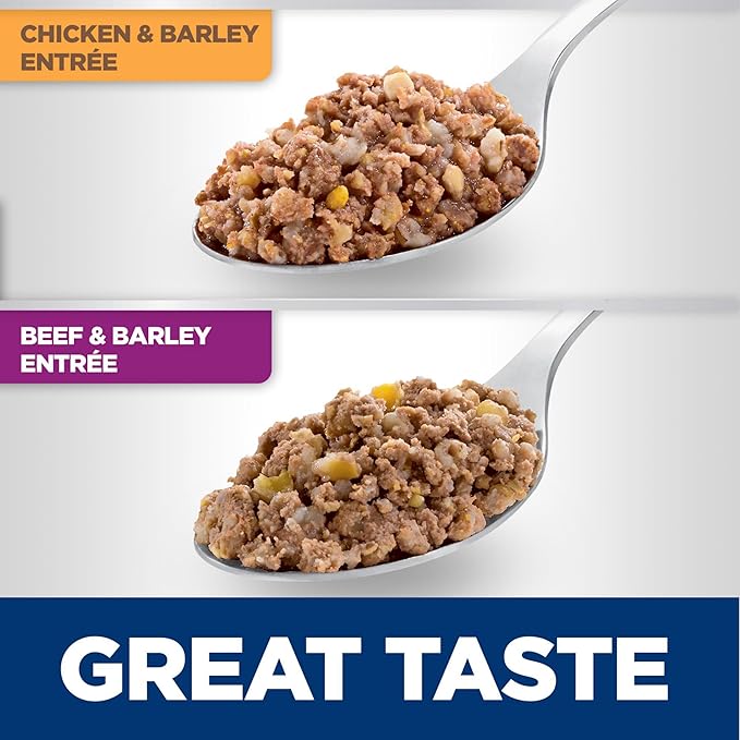 Hill's Science Diet Adult 7+, Senior Adult 7+ Premium Nutrition, Wet Dog Food, Variety Pack: Chicken & Barley; Beef & Barley Loaf, 13 oz Can Variety Pack, Case of 12