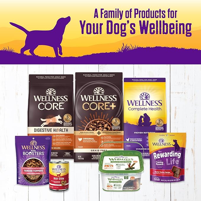 Wellness Complete Health Thick & Chunky Natural Canned Wet Dog Food, Venison & Salmon Stew, 12.5-Ounce Can (Pack of 12)