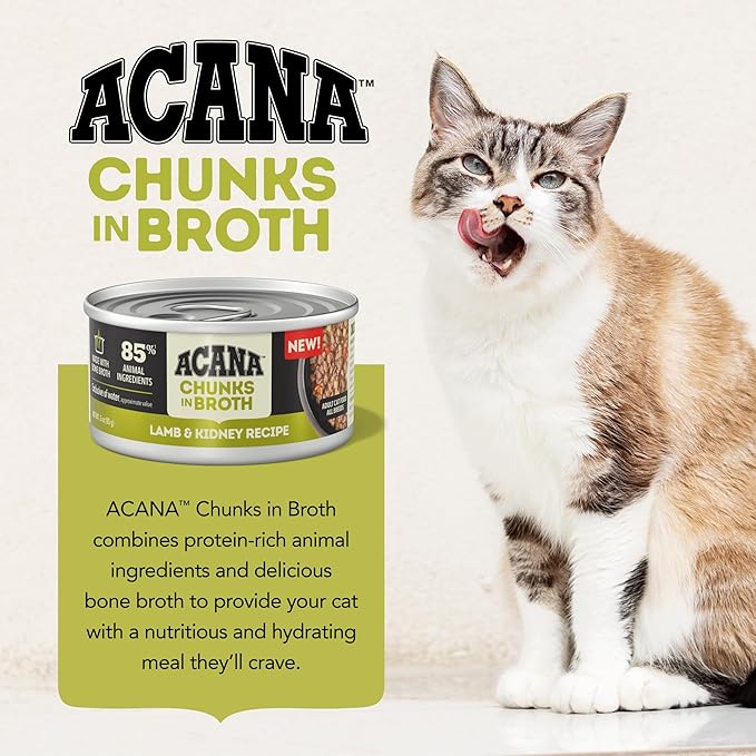 ACANA Chunks in Broth Wet Cat Food Lamb & Kidney Recipe 3oz Cans (12 Count)