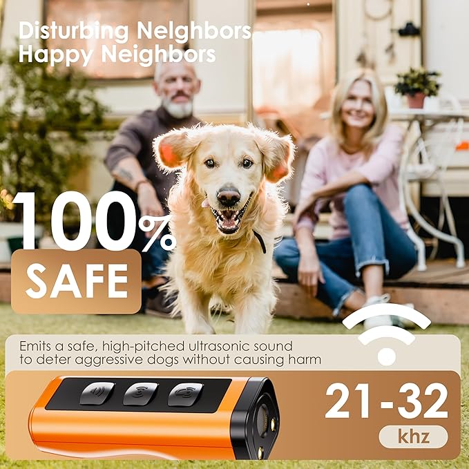 VUL Dog Bark Deterrent Devices,Anti Barking Device for Dogs(Own Or Neighbour'S Dog), Long Range Ultrasonic 50ft, Alternative to Painful Dog Training Collars and Bark Collars,Dogs Training