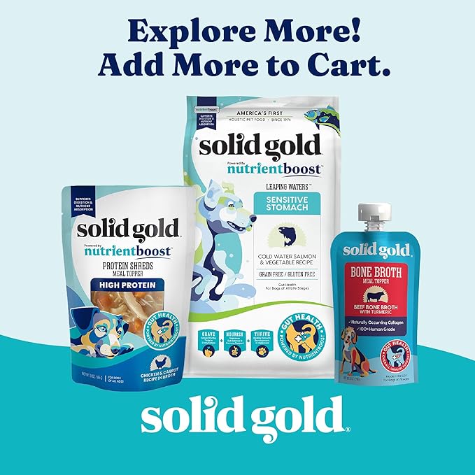 Solid Gold Air Dried Dog Food Toppers for Dry Food - Healthy Dog Treats w/Real Beef & Superfoods - Serve as a Complete Meal, Topper or Treats - Supports Muscle Growth, Immunity & Digestion - 4oz