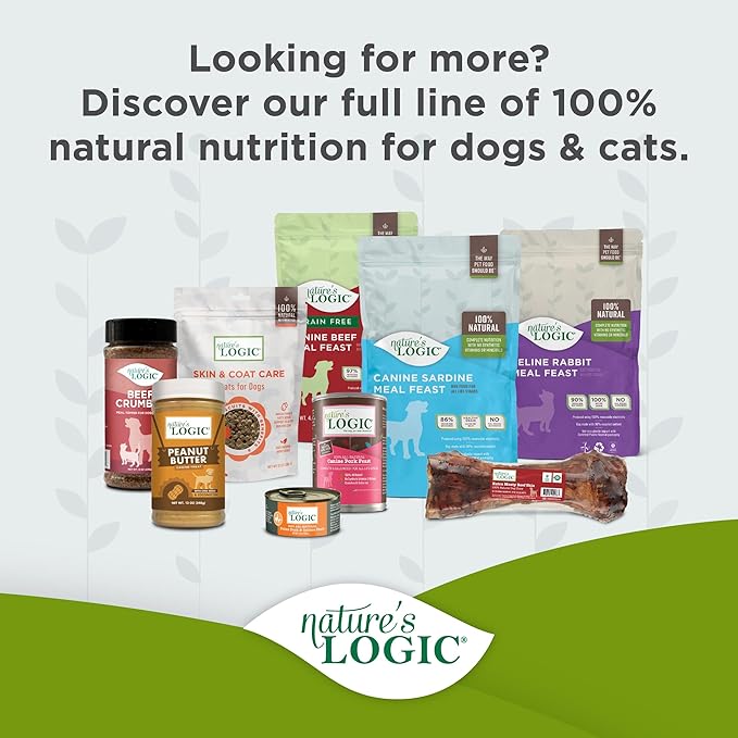 Nature's Logic Wet Can Cat Food - Feline Duck & Salmon Feast 95% Animal Ingredients - No Synthetic Vitamins, Minerals or Artificial Additives, 100% Natural, Grain-Free- Duck & Salmon (5.5 oz, 24 pack)