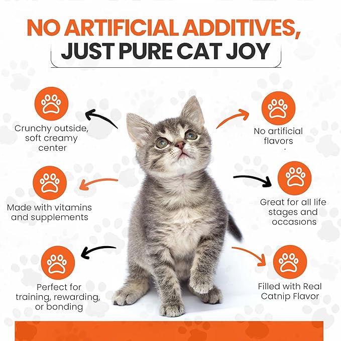 Scoochie Pet Cat by Scoochie – Catnip Flavored Cat Treats, Crunchy Outside & Creamy Inside, 3| 8.8 oz Tubs