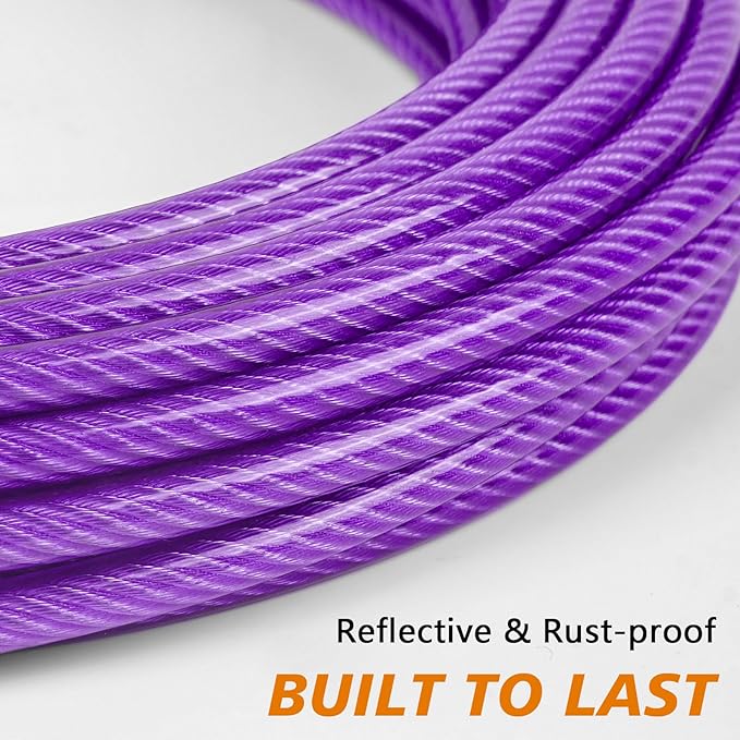 XiaZ Dog Tie Out Cable 20 Feet, Dog Runner for Yard Steel Wire Tether Line, Dogs Chains Heavy Duty for Outside Hold Large Dogs Up to 250 LBS