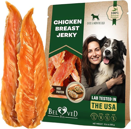 Beloved Pets Chicken Jerky Dog Treats 11 OZ - All Natural and Healthy Snacks for Large & Small Dogs - Grain Free and High Protein Meat - Human Grade Pet Chews