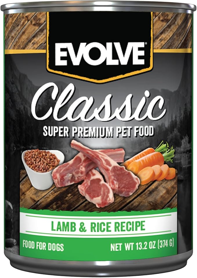 Evolve Classic Lamb and Rice Recipe Canned Dog Food, 13.2oz (Pack of 12)