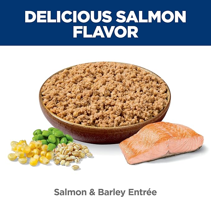 Hill's Science Diet Adult 1-6, Adult 1-6 Premium Nutrition, Wet Dog Food, Salmon & Barley Loaf, 13 oz Can, Case of 12