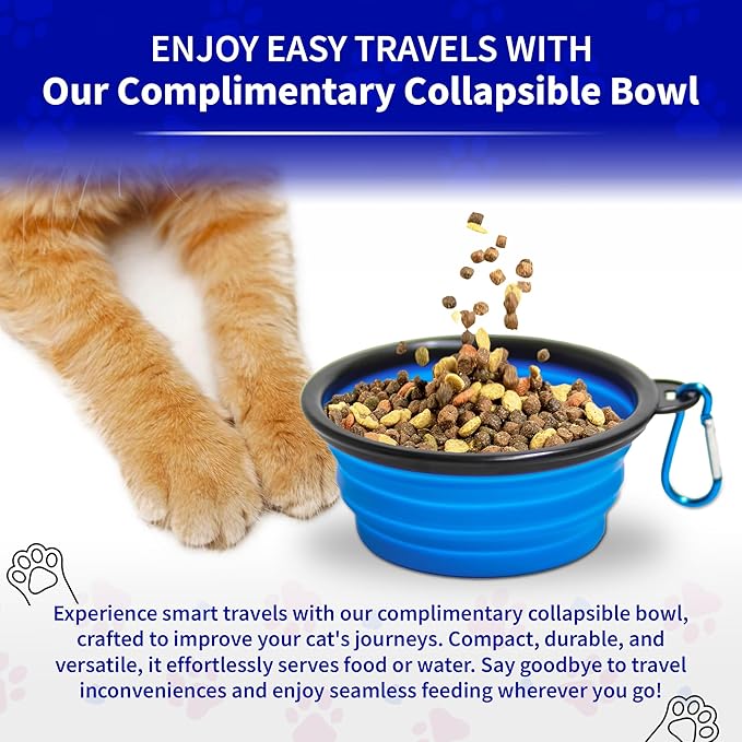 Pet Fit For Life - Vibrant Collapsible Travel Cat Litter Box - Portable, Foldable, Compact Design with Bonus Water Bowl - Ideal for Car & Camping - Reusable, Cats Safe - Coral, (16"x12"x5")