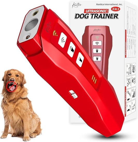Ultrasonic Dog Trainer Device - Dog Deterrent & Barking Control Devices - Training Tool - Stop Barking Dog Repeller - Alternative to Anti Bark Collar - Barking Silencer for Indoor & Outdoor