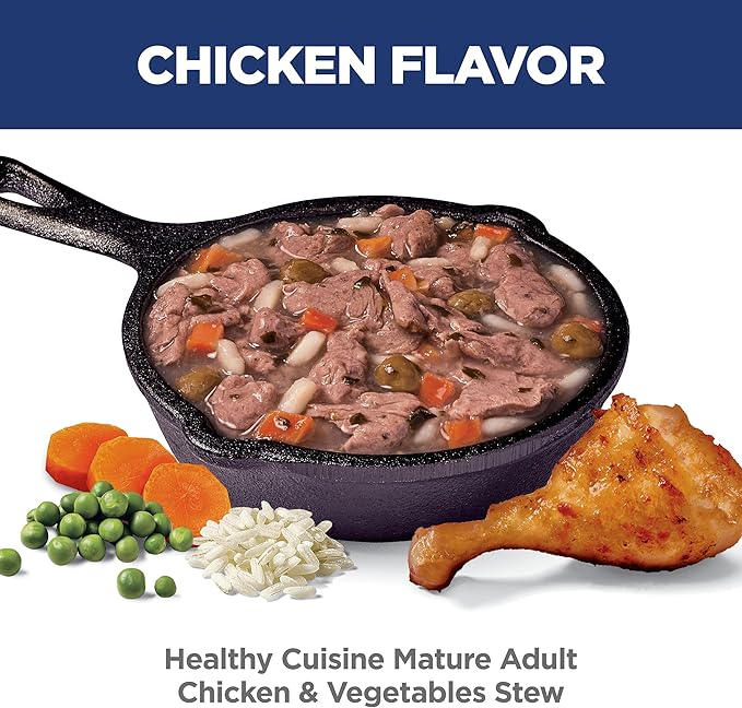 Hill's Science Diet Healthy Cuisine, Senior Adult 7+, Great Taste, Wet Dog Food, Chicken & Vegetables Stew, 2.8 oz Pounch, Case of 24