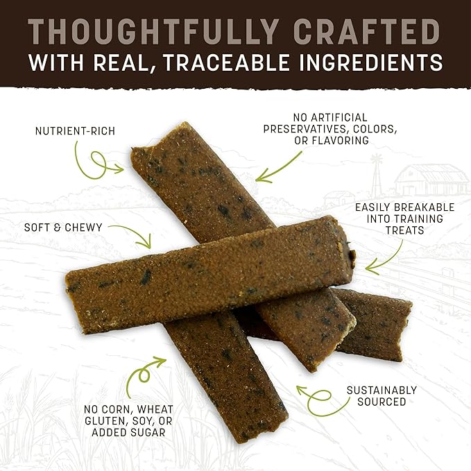 Earth Animal Wisdom Air-Dried Jerky From the Seed Recipe | Dog Treats | Dog Snacks | Premium Natural Plant-Based Jerky Strips | 4 oz |Made in the USA (Pack of 1)