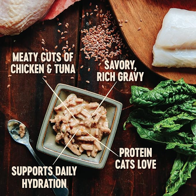 Wellness CORE Hearty Cuts Adult Wet Cat Food, Natural, Protein-Rich, Grain Free, 5.5 Ounce, 24 Pack (Chicken & Tuna)